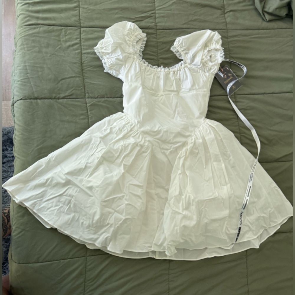 White Puff Sleeve Dress